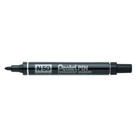 Pentel N50 Permanent Marker – Bullet Tip, Black (Box of 12)