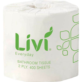 Livi Basics Toilet Tissue 2-Ply 400 Sheets (Carton of 48)