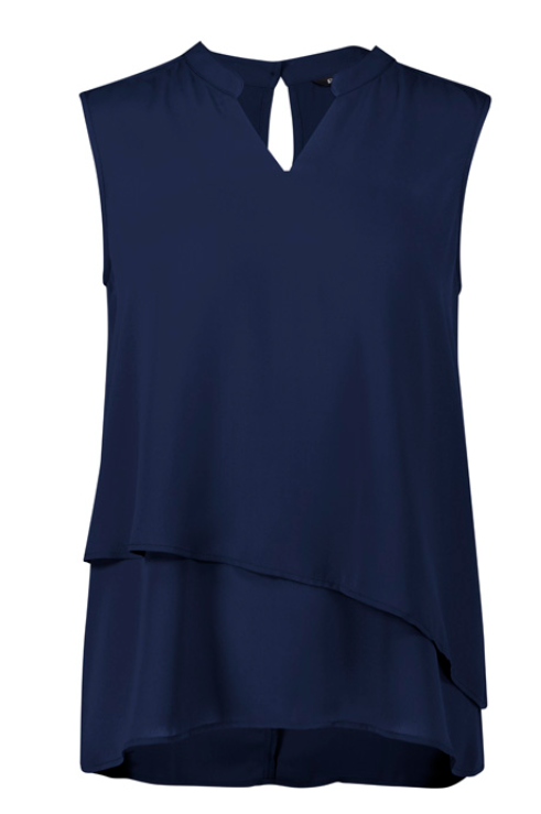 Seville Womens Sleeveless Layered Soft Blouse
