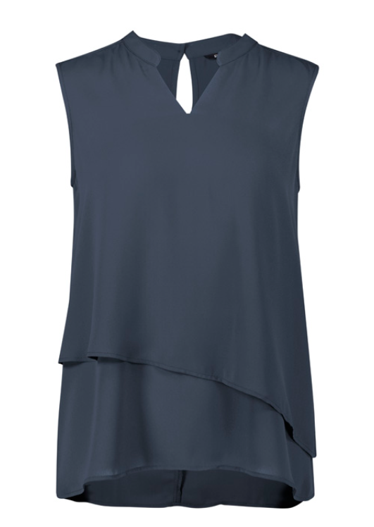 Seville Womens Sleeveless Layered Soft Blouse