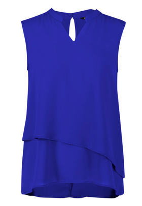 Seville Womens Sleeveless Layered Soft Blouse