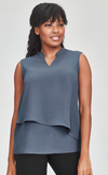 Seville Womens Sleeveless Layered Soft Blouse