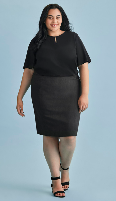 Womens Cool Stretch Mid-waist Pencil Skirt