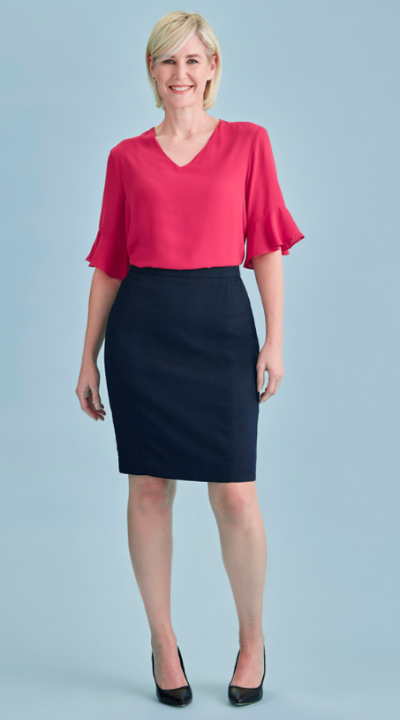 Womens Cool Stretch Mid-waist Pencil Skirt