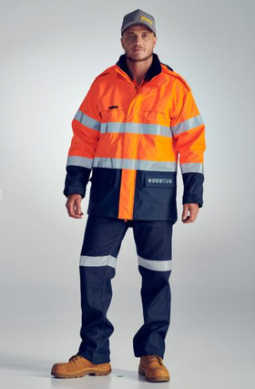 Taped Hi Vis Flame Resistant Wet Weather Shell Jacket