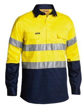 Taped Hi Vis Closed Front Drill Shirt