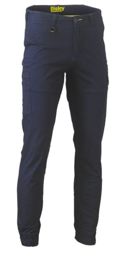 Stretch Cotton Drill Cargo Cuffed Pants