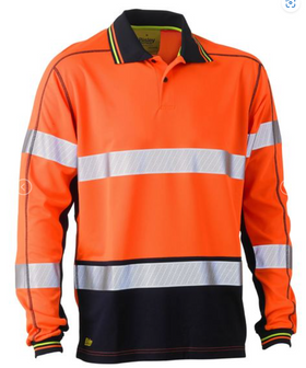 Taped Hi Vis Polyester Mesh Polo Long Sleeve