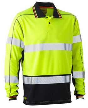 Taped Hi Vis Polyester Mesh Polo Long Sleeve