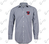 Ladies’ Gingham Check Long Sleeve Shirt – Navy/White (Lockhart FNC Logo Left Chest)