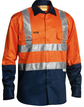 Taped Hi Vis Drill Shirt (H Pattern)