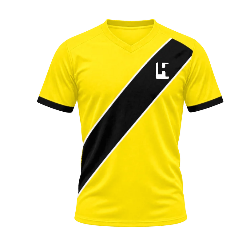 Custom football match jersey in Yellow / Black