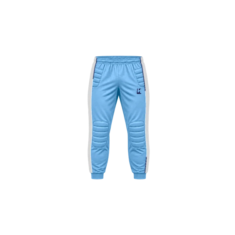 Custom Goalkeeper Pants in Sky / White, front