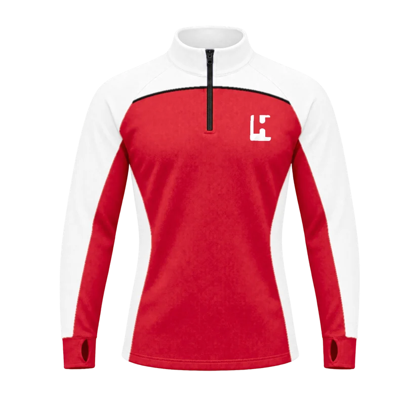Custom Club Quarter-zip in Red / White, front