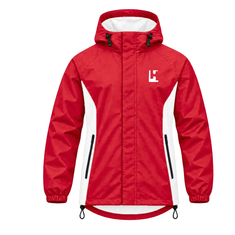Custom Club Rain Jacket in Red / White, front