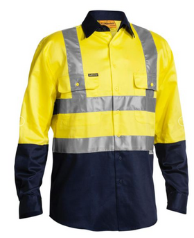 Taped Hi Vis Drill Shirt (H Pattern)