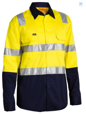 Taped Hi Vis Cool Lightweight LS Shirt with Shoulder Tape