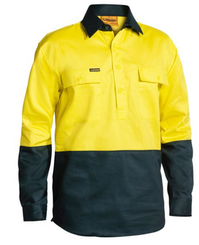 Hi Vis Closed Front Drill Shirt