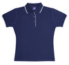 Ladies Double Stripe Trim Collar Polo