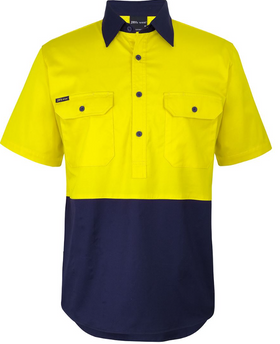 Hi Vis Close Front Short Sleeve 150g Work Shirt