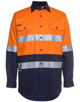 Hi Vis Long Sleeve (D+N) 150g Work Shirt