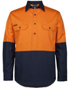 Hi Vis Close Front Long Sleeve 150g Work Shirt