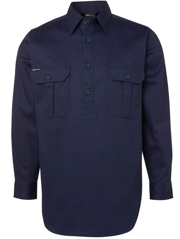 Long Sleeve 190G Close Front Work Shirt