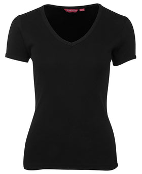 Ladies V-Neck Rib Tee