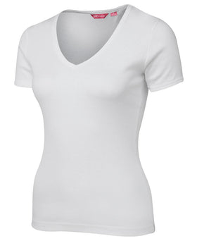 Ladies V-Neck Rib Tee