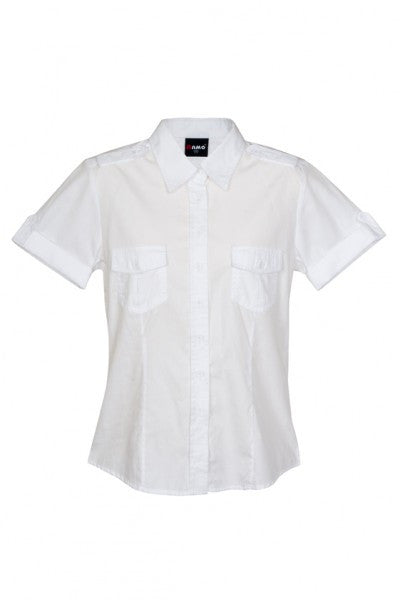 Ladies Short Sleeve Military Shirt