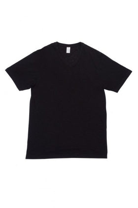 Mens Raw Cotton Wave V-Neck T-Shirt