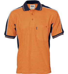 DNC Poly/Cotton Contrast Panel Short Sleeve Polo