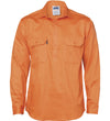 Mens Close Front Cotton Drill Long Sleeve Shirt With Gusset Sleeve