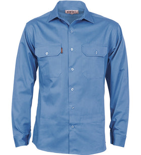 Mens Cotton Drill Long Sleeve Shirt With Gusset Sleeve