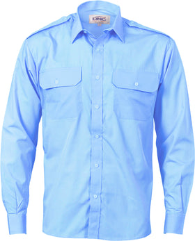 Epaulette Polyester/Cotton Long Sleeve Work Shirt