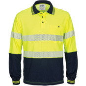 HIVIS Segment Taped Long Sleeve Cotton Backed Polo