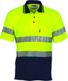 HiVis Two Tone Cotton Back Short Sleeve Polo