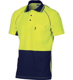 DNC HiVis Cotton Backed Cool-Breeze Contrast Short Sleeve Polo