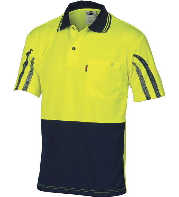 DNC HiVis Cool-Breathe Printed Stripe S/S Polo