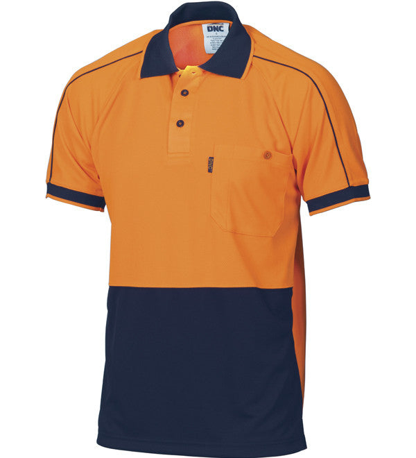 DNC HiVis Cool-Breathe Double Piping S/S Polo