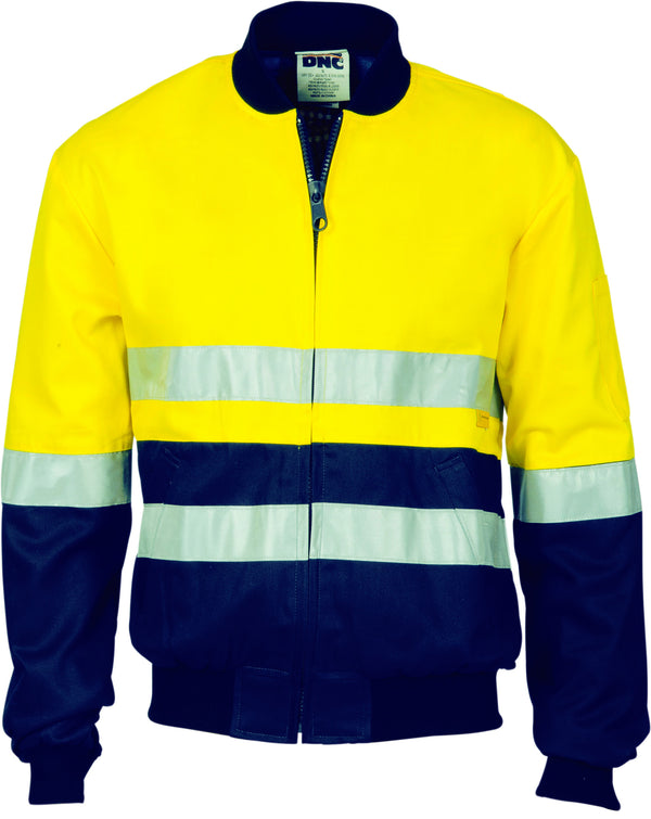 HiVis Two Tone D/N Cotton Bomber Jacket With 3M Reflective Tape