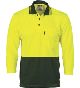 DNC HiVis Two Tone Cool Breathe 3/4 Sleeve Polo Shirt