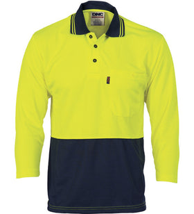 DNC HiVis Two Tone Cool Breathe 3/4 Sleeve Polo Shirt