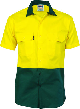HiVis Two Tone Cotton Drill Short Sleeve