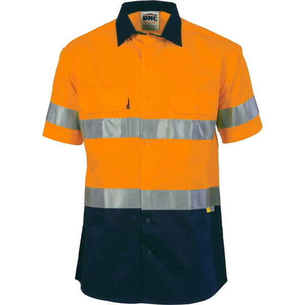 HiVis Two Tone Short Sleeve Drill Shirt with 3M 8906 R/Tape