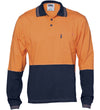 HiVis Cool-Breeze Cotton Long Sleeve Jersey Polo Shirt With Under Arm Cotton Mesh