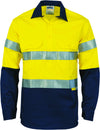 HiVis Two Tone Closed Front Cotton Long Sleeve With Reflective Tape