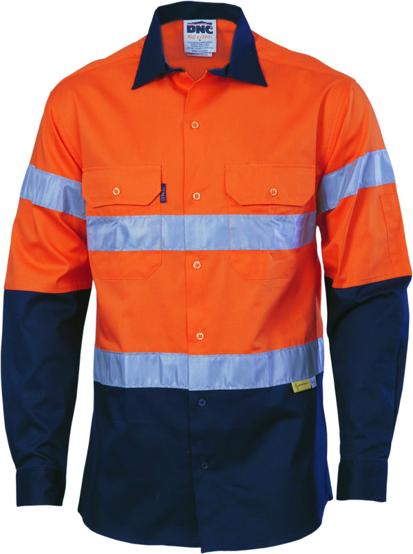HiVis Two Tone Cool-Breeze Cotton Long Sleeve With Reflective Tape