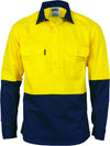 HiVis Two Tone Cool-Breeze Close Front Cotton Long Sleeve