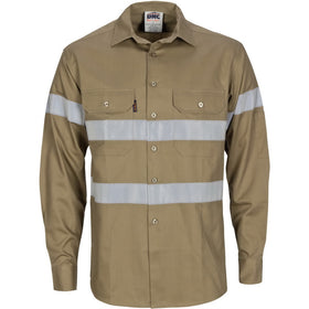 HiVis Cool-Breeze Cotton Long Sleeve With Generic Reflective Tape